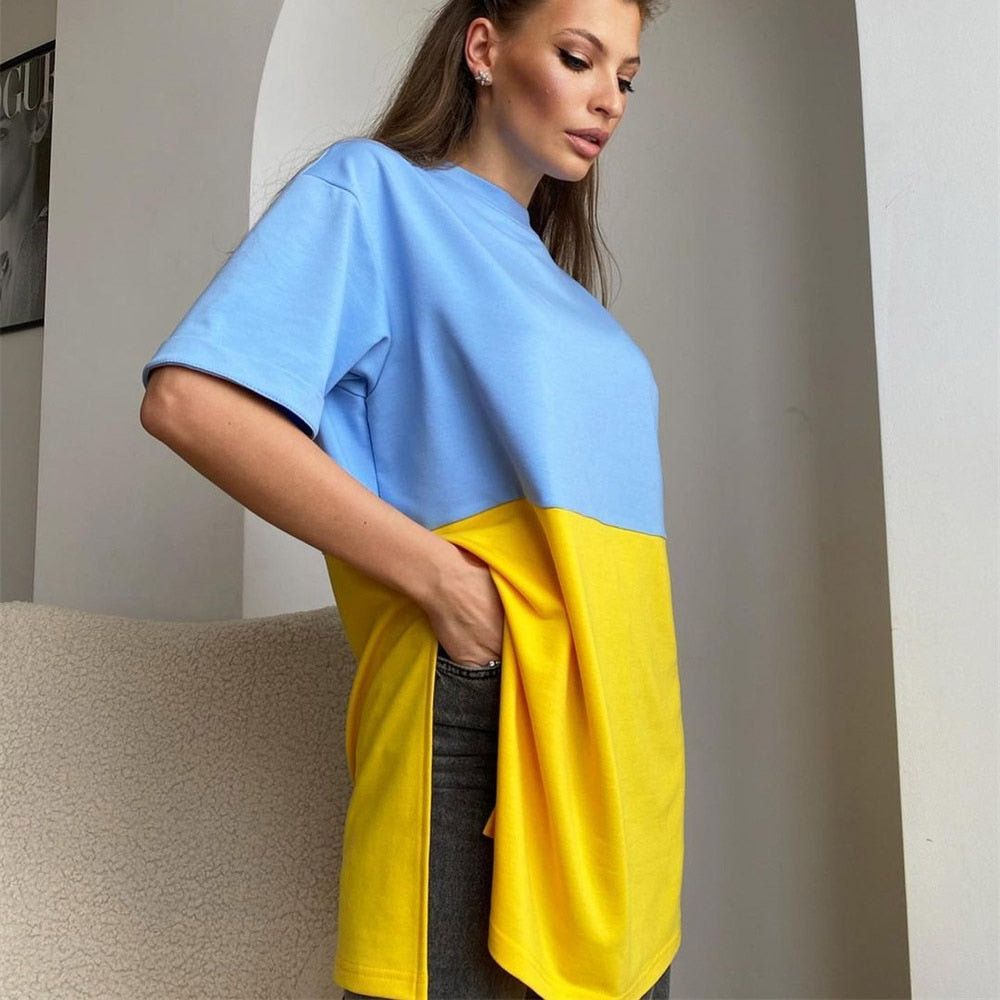 Ukrainian Flag Blue and Yellow, Women's T-Shirt