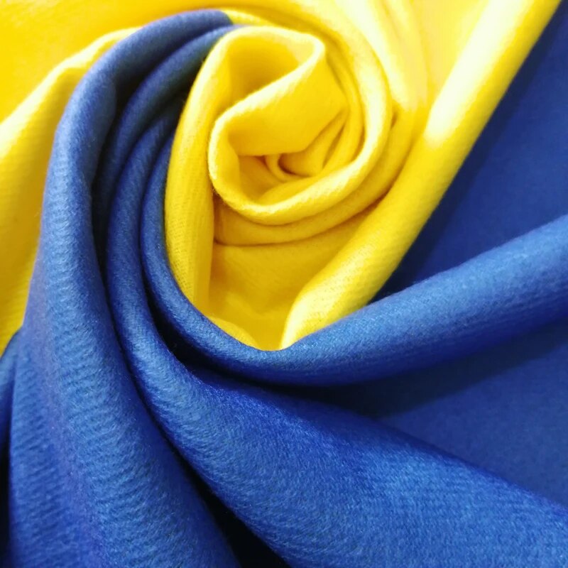 Cashmere Scarf for Women with Ukraine Flag colors, Beautiful Ukrainian Shawl