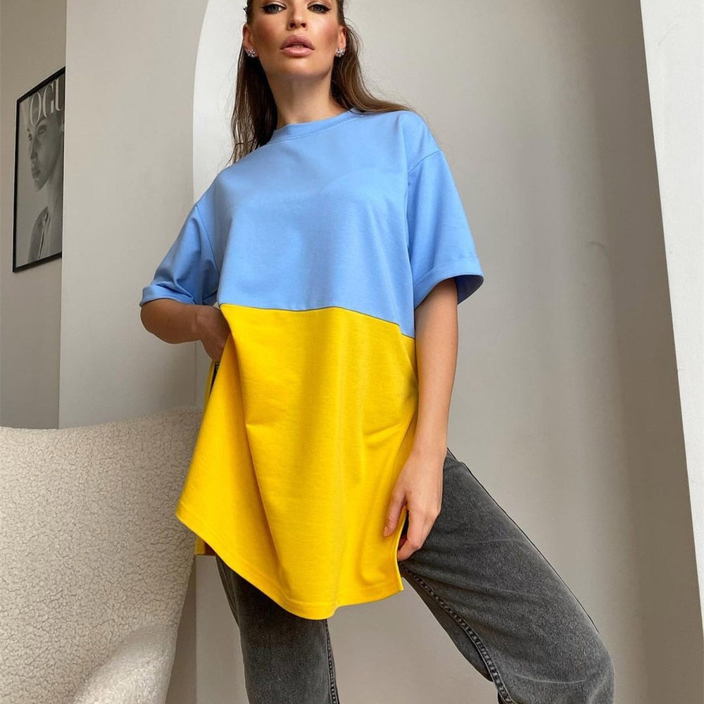 Ukrainian Flag Blue and Yellow, Women's T-Shirt